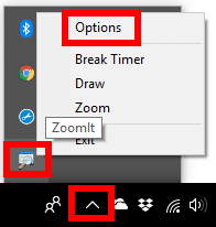タスクトレイのZoomItのアイコン