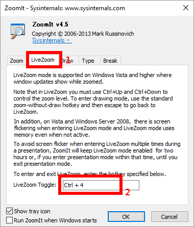 ライブズーム機能の設定